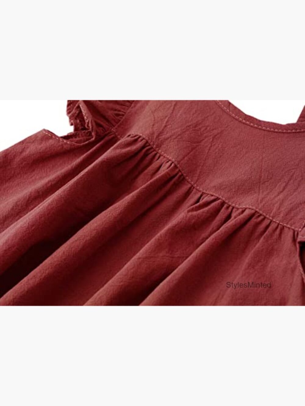 Toddler Girl Cotton Linen Ruffle Halter Sleeveless Sundress - Picture 2 of 5